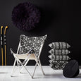 Tripolina Chair (facet) and Facet Cushions (black) by Safari Fusion www.safarifusion.com.au