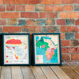 Vintage Africa Map (rainfall) by Safari Fusion www.safarifusion.com.au