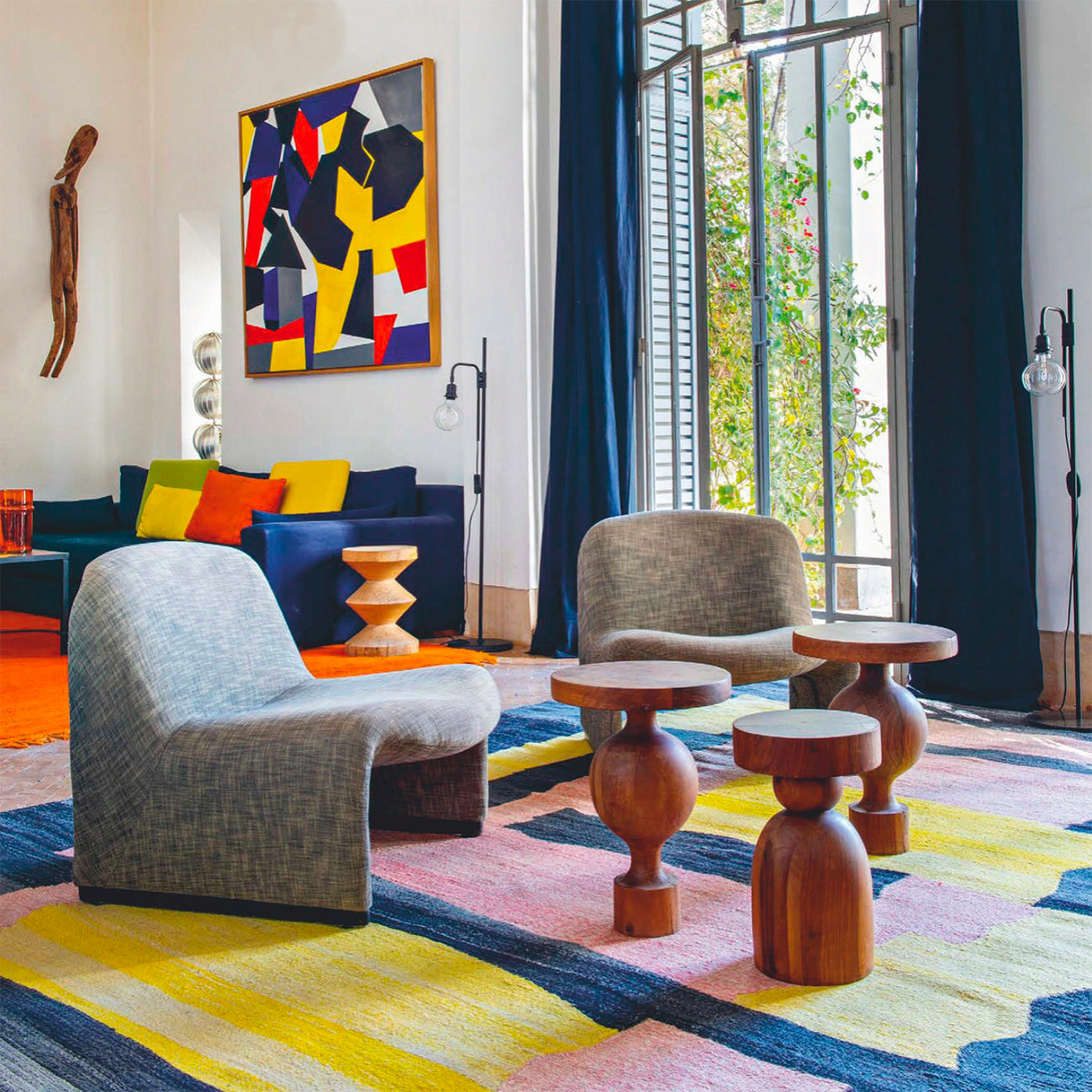 Modernist riad | Interior colour blocking Bauhaus x Moroccan style ...