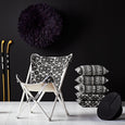 Tripolina Chair (facet) and Facet Cushions (black) by Safari Fusion www.safarifusion.com.au